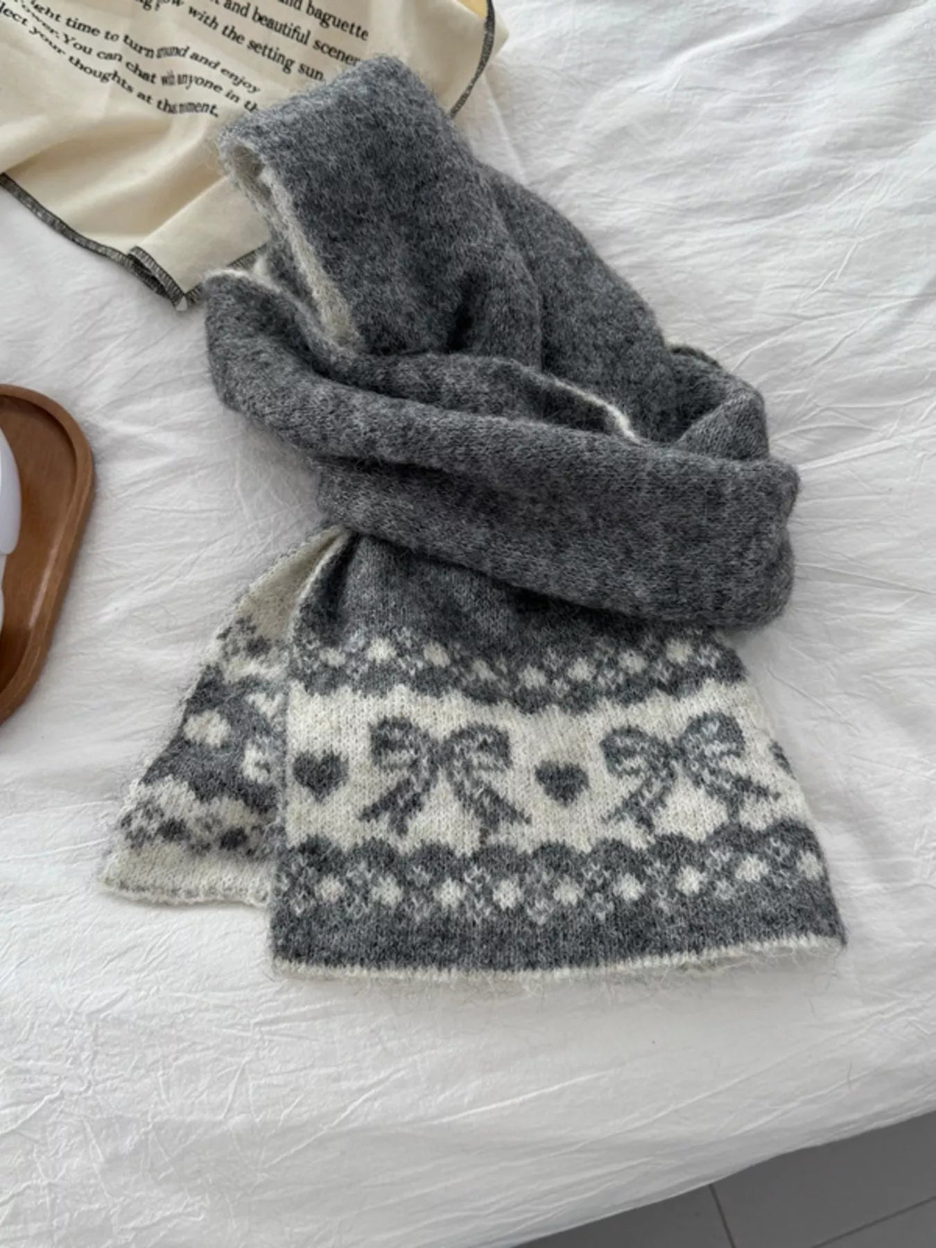 Warm Knitted Bowknot Scarf
