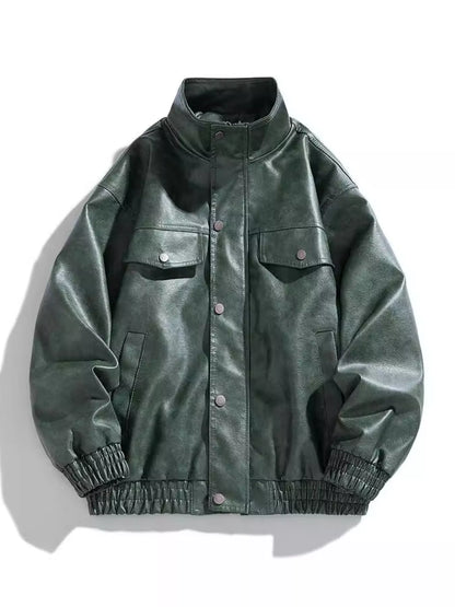 Men's Plus Size Snap Down Jacket with Pockets
