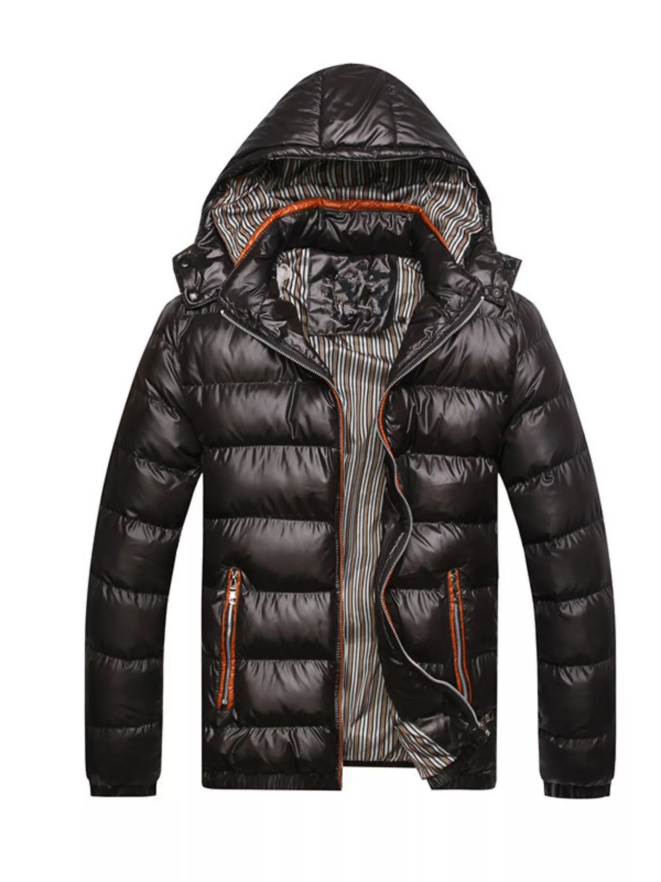 Men's Plus Size Lightweight Hooded Puffer Jacket