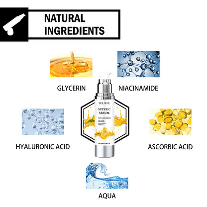 EELHOE Super C Serum, Refresh The White Skin Hydrating Moisture Soft Delicate Skin Essence