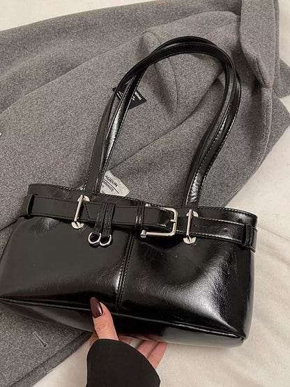 Buckle Decor Shoulder Bag