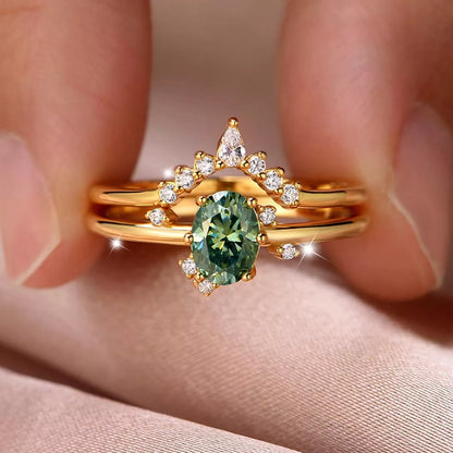 1 Carat Moissanite 925 Sterling Silver 2 Piece Ring