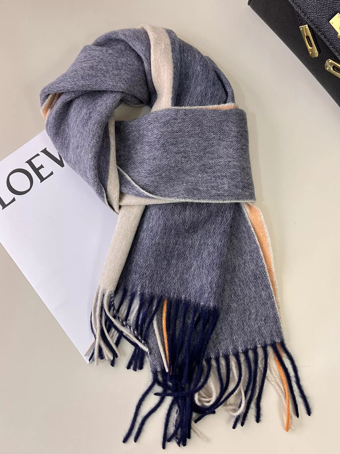 Plaid Fringe Scarf