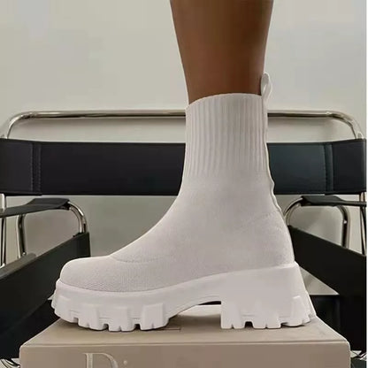 Round Toe Block Heels Boots