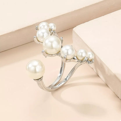 Alloy Pearl Open Ring