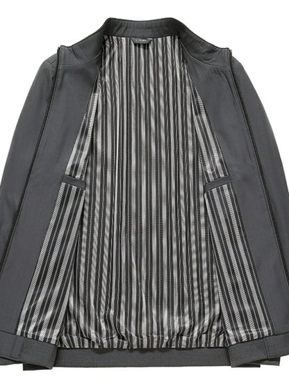 Men's Plus Size Zip Up Long Sleeve Jacket