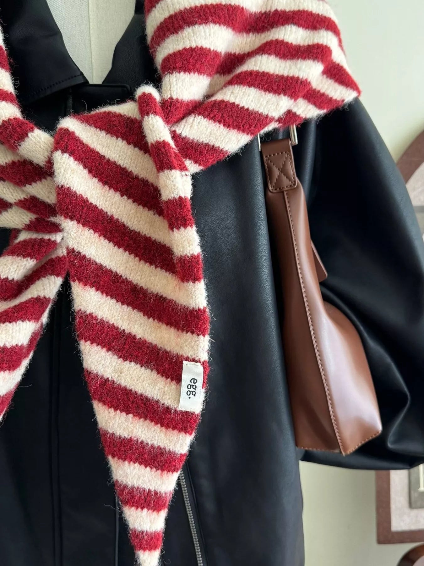 Striped Knitted Winter Scarf