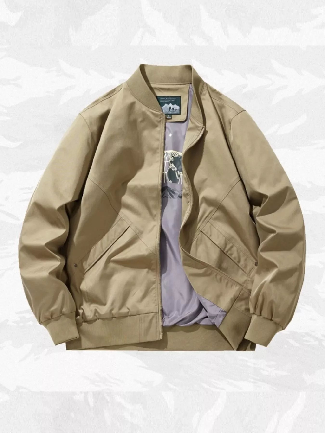Men's Plus Size Zip Up Long Sleeve Jacket