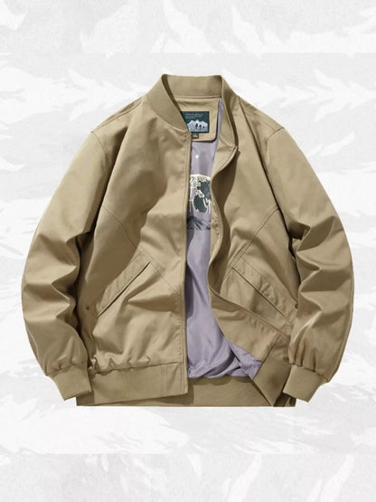 Men's Plus Size Zip Up Long Sleeve Jacket
