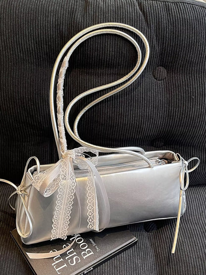 Lace Decor Shoulder Bag