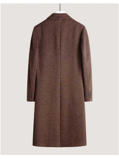 Men's Classic Button Up Longline Overcoat