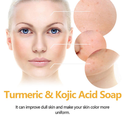 EELHOE Turmeric & Kojic Acid Soap, Gently Clean Face Fade Spots Brighten Skin Tone Moisturize And Moisturize Even Skin Tone