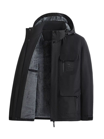 Men's Plus Size Warm Fleece Lined Hooded Winter Coat