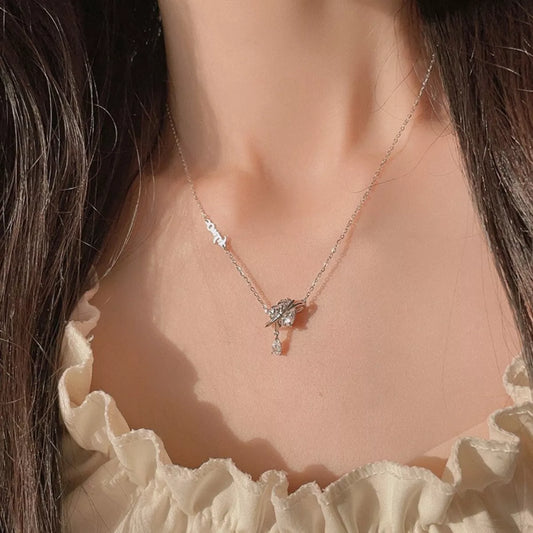 925 Sterling Silver Zircon Heart Necklace