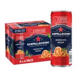 San Pellegrino Aranciata Rossa Sparkling Beverage (Pack of 4-6/11.15 oz)