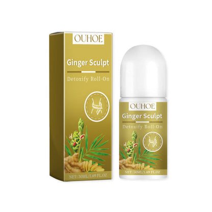 OUHOE Ginger Sculpt Detoxify Roll-On, Ball Body Massage Moisturizing Beauty Care Firming Body Contour Beauty Ball
