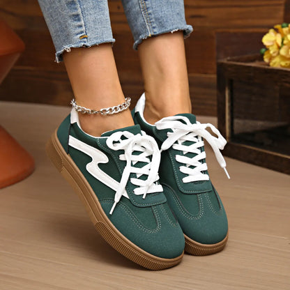 Round Toe Lace Up Sneakers