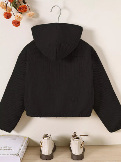Children's Casual Corduroy Hooded Jacket