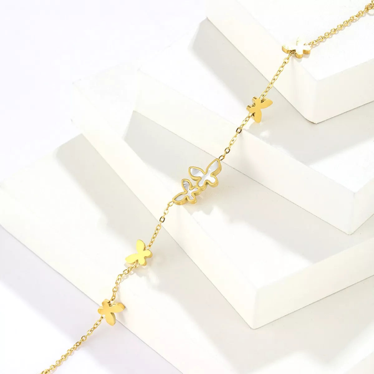 18K Gold-Plated Butterfly Charm Bracelet