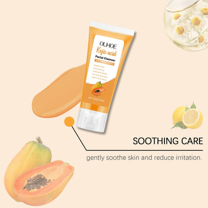 OUHOE Papaya Facial Cleanser Cleans Pores, Balances Oils And Moisturizes And Moisturizes Skin