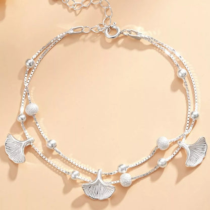 Double Layer Ginkgo Leaf Bracelet