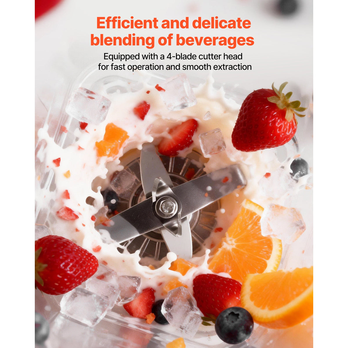 Blender, 68 Oz Professional Countertop Blenders With Shield, 2200W 26000RPM Kitchen Food Processor Combo, Self-Cleaning, Speed Adjustable, 6 Preset Menu For Smoothies, Ice Crushing, Puree, White