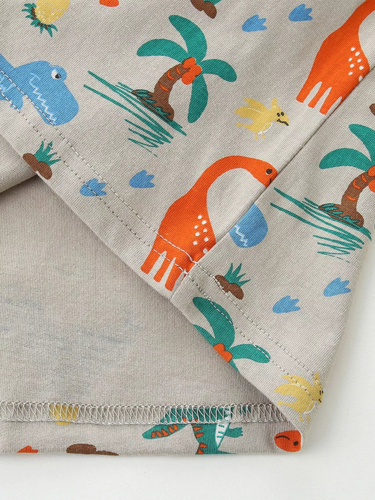 Children's Dinosaur Print Crew Neck Short Sleeve T-Shirt