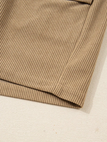 Corduroy Buttoned Front Mini Skirt