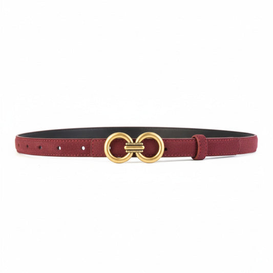 Golden Double Circle Buckle Belt