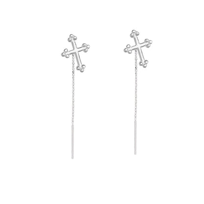 925 Sterling Silver Cross Earrings