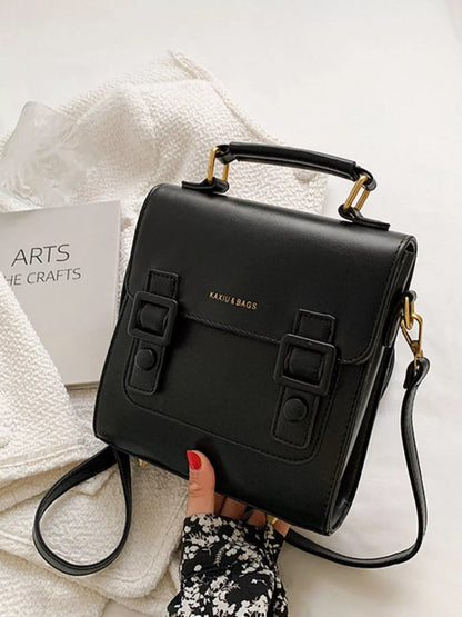 Double Buckle Square Backpack Bag