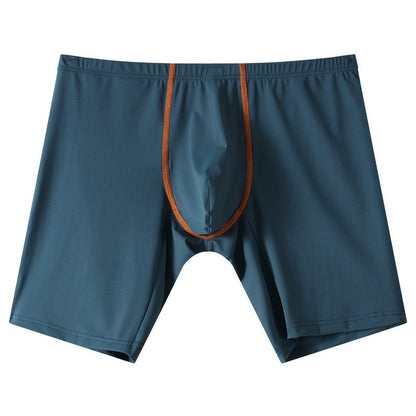 Lengthened Underwear Ice Silk Sexy Men's Boxers Mid-waist U Convex Sexy Quick-drying