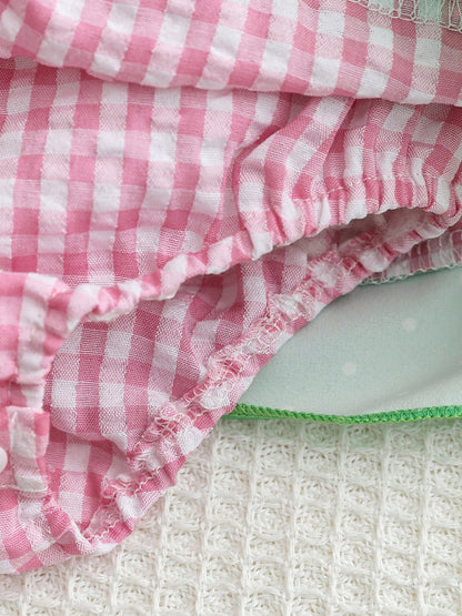 Children's Watermelon Gingham Smocked Dress