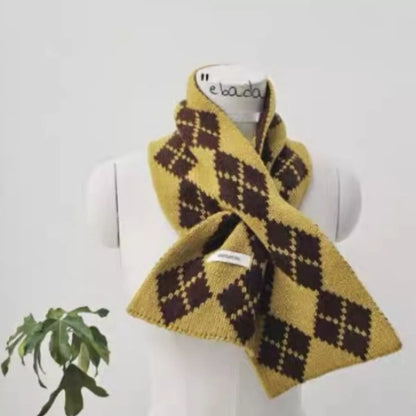 Argyle Pattern Warm Winter Scarf