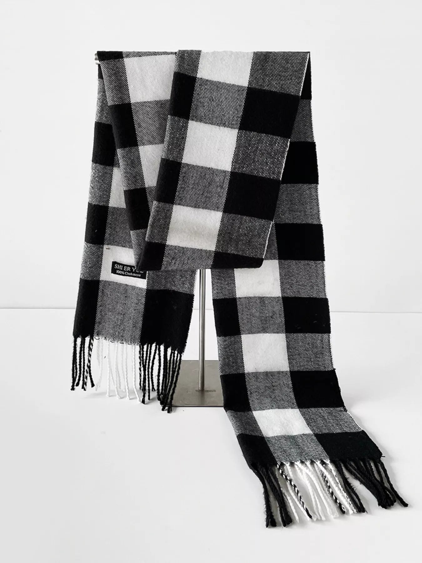 Classic Plaid Fringe Scarf