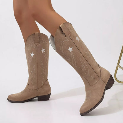 Western Star Embroidered Cowboy Boots