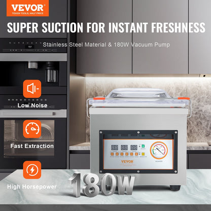 VEVOR Chamber Vacuum Sealer DZ-260C Kitchen Food Chamber Vacuum Sealer, 110V Packaging Machine Sealer For Food Saver, Home, Commercial Using