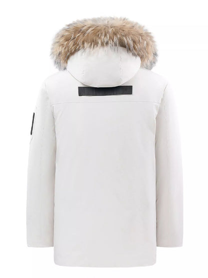 Men's Full Size Fur Hooded Winter Parka Coat Plus Size