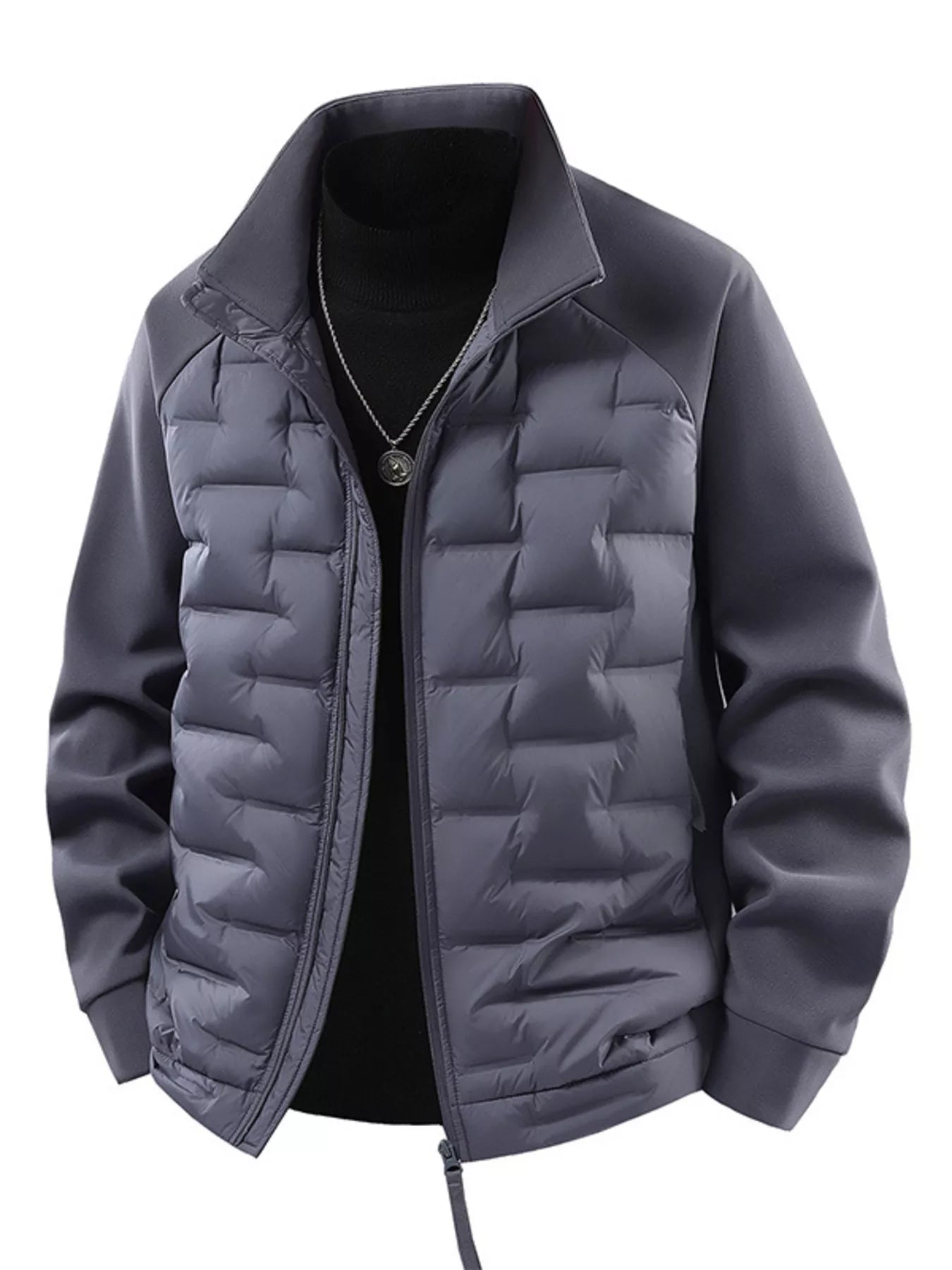 Men's Plus Size Lightweight Padded Stand Collar Jacket