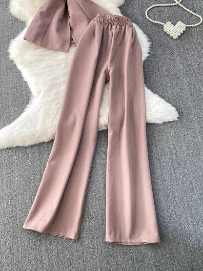 Sleeveless Top and Wide-Leg Pants Set
