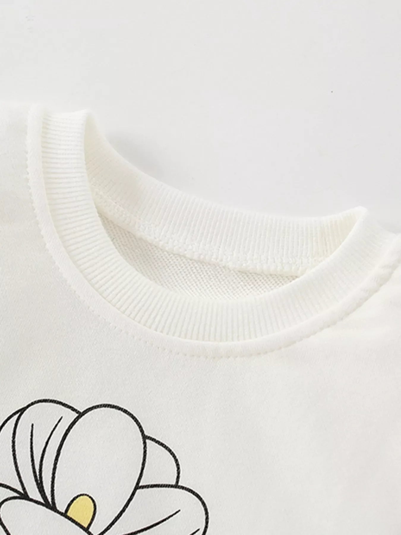 Children's Flower Graphic Crew Neck Sweatshirt
