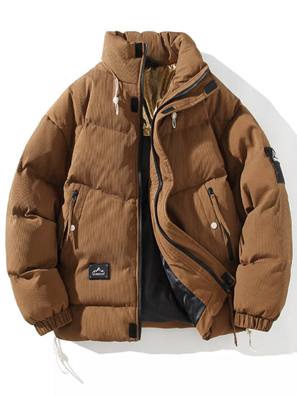 Men's Plus Size Zip Up Long Sleeve Puffer Jacket