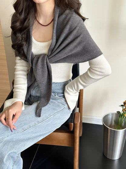 Knitted Solid Color Scarf