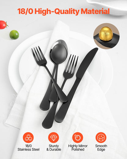 30-Piece Silverware Set Stainless Steel Cutlery Flatware Utensil Kitchen For 6