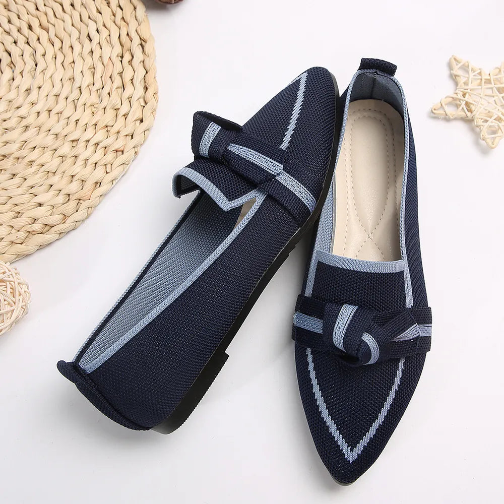 Point Toe Mesh Flat Slip-Ons