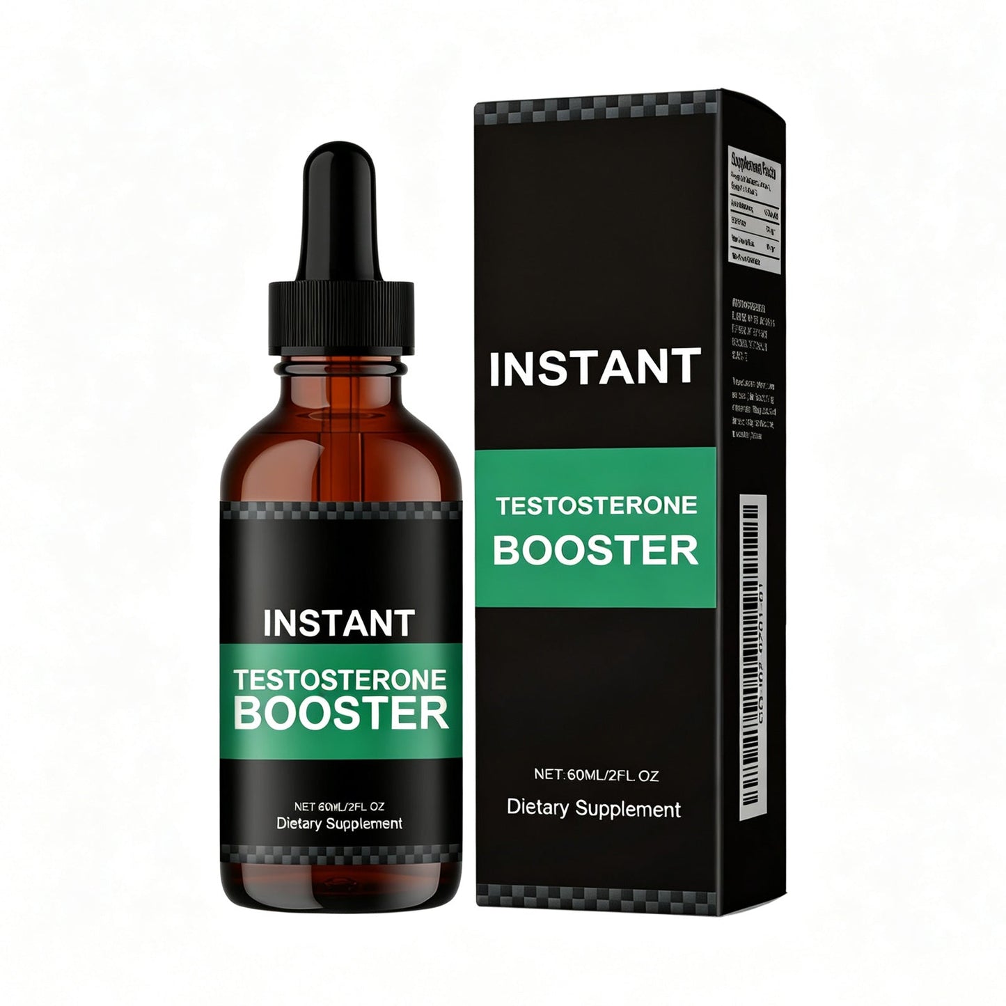 Instant Testosterone Booster Drops, Natural Dietary Supplement With Shilajit & Ginseng Extract, Fast Absorption Energy Support For Men, 60ml