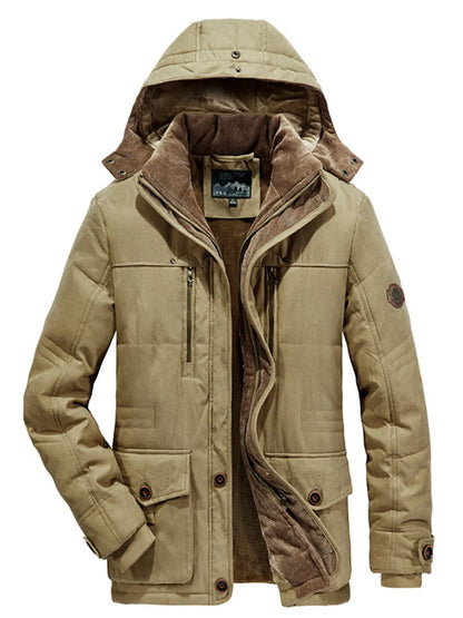 Men's Plus Size Warm Hooded Zip Up Winter Coat