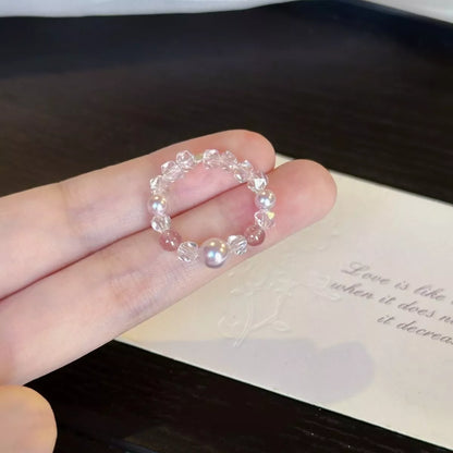 Pearl Crystal Bead Ring
