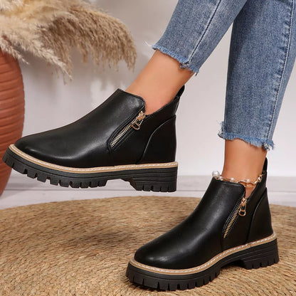 Ankle Boots with Zipper Detail