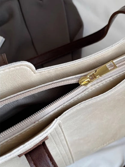 Contrast Strap Tote Bag